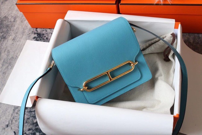 Hermes Roulis 19cm Evercolor 9D H9003 sky blue&Gold