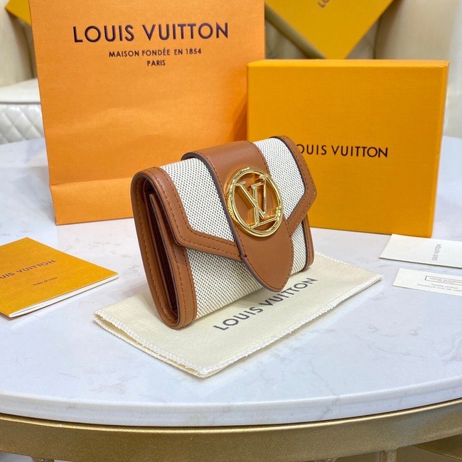 Louis Vuitton LV PONT 9 COMPACT WALLET M81393 brown