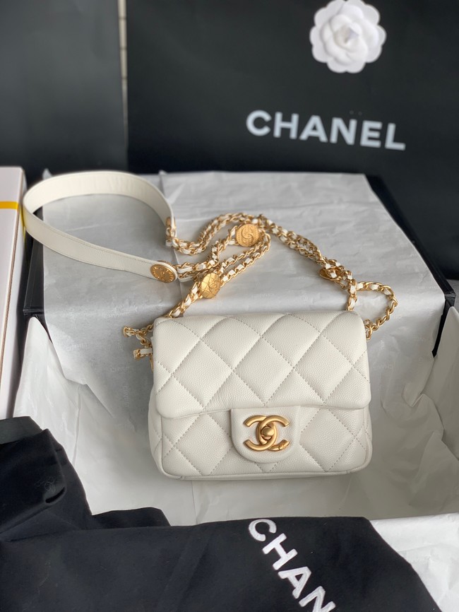 Chanel MINI FLAP BAG AS3368 white