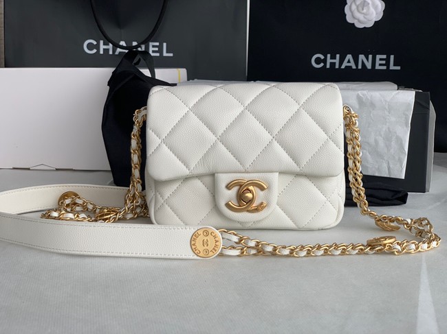 Chanel MINI FLAP BAG AS3368 white