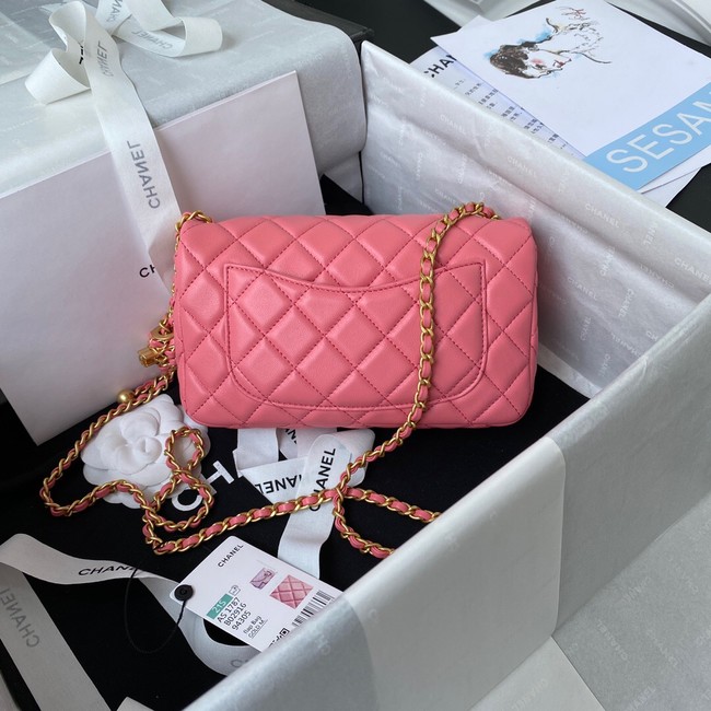 Chanel small Flap Bag Original Sheepskin Leather AS1787 pink