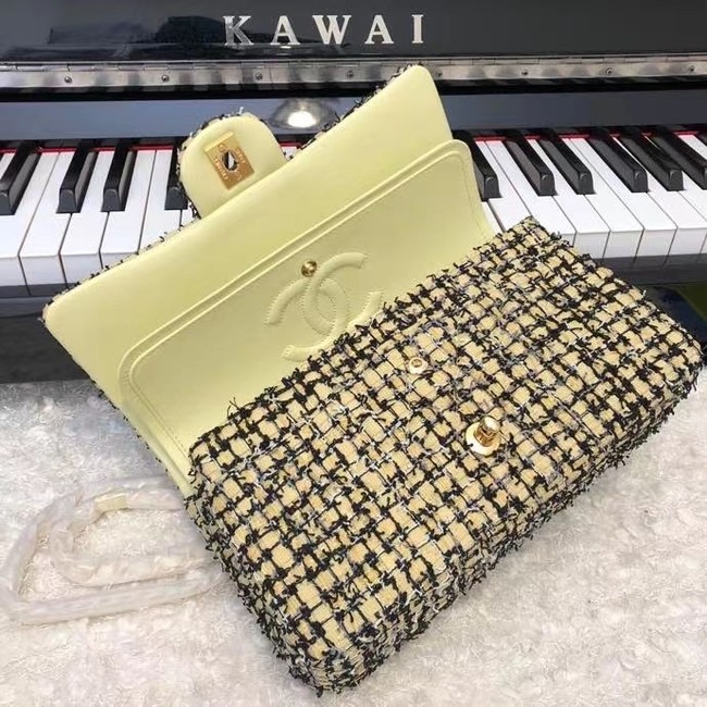 Chanel CLASSIC HANDBAG A01112 green& gold