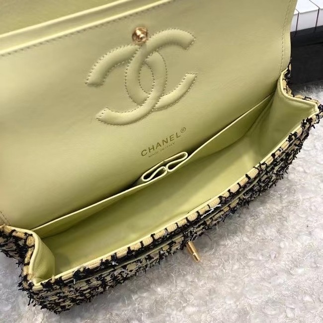 Chanel CLASSIC HANDBAG A01112 green& gold