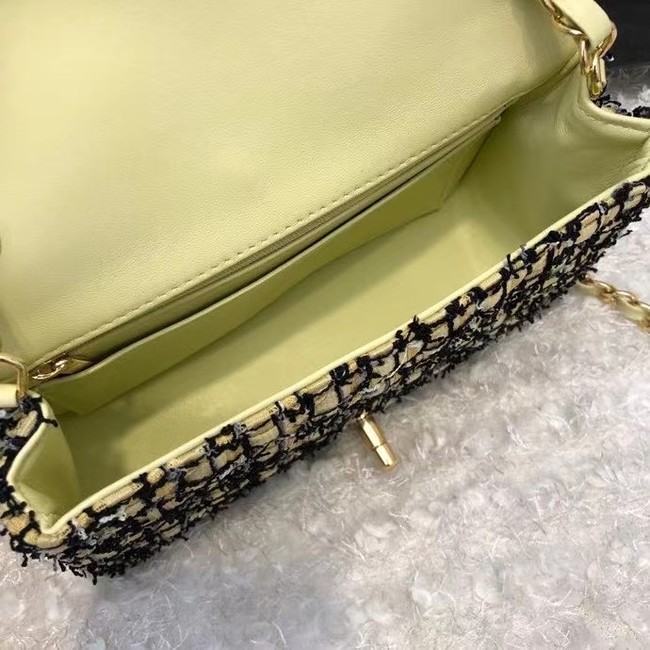 Chanel CLASSIC HANDBAG A01116 green& gold