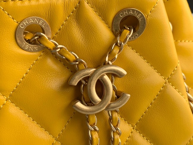 Chanel Calfskin Backpack Original Leather AS3211 yellow
