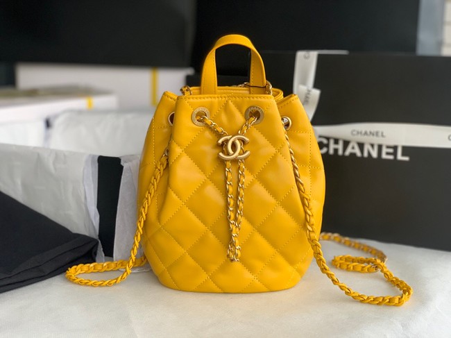 Chanel Calfskin Backpack Original Leather AS3211 yellow