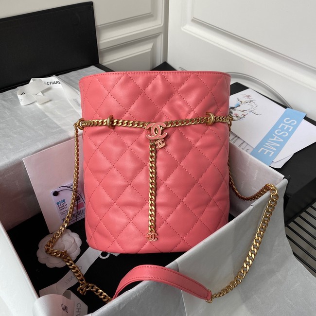 Chanel Drawstring Bag & Gold Metal AS3117 pink