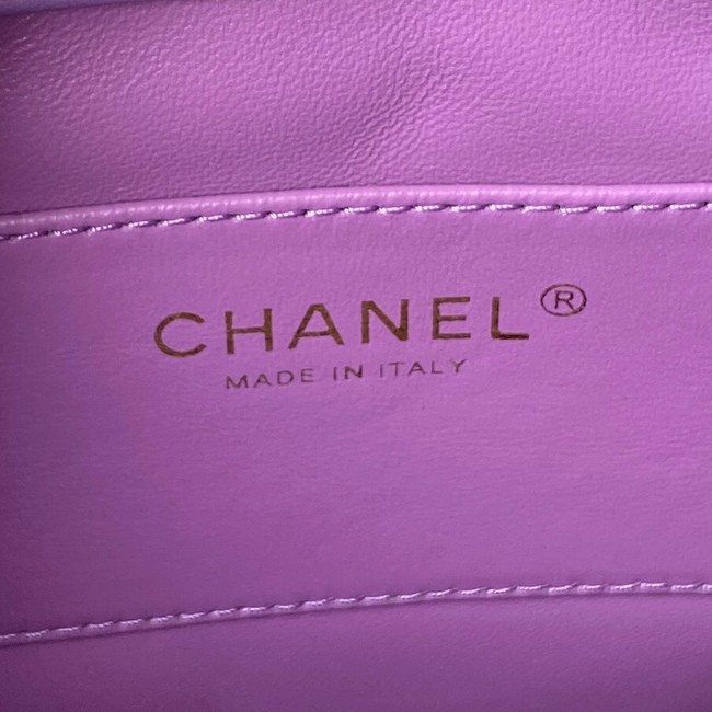 Chanel Drawstring Bag & Gold Metal AS3117 purple