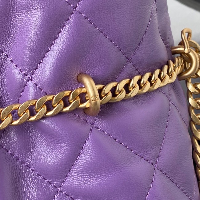 Chanel Drawstring Bag & Gold Metal AS3117 purple
