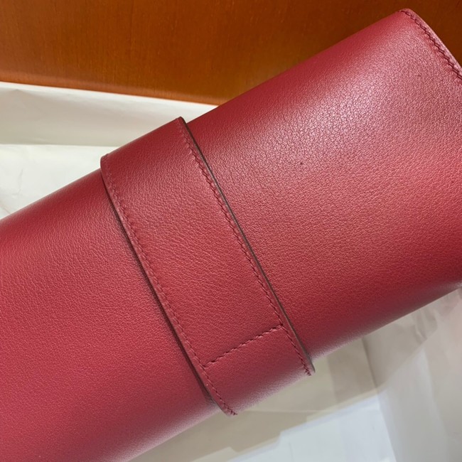 Hermes H Medor swift Leather Clutch 37566 Burgundy&gold hardware