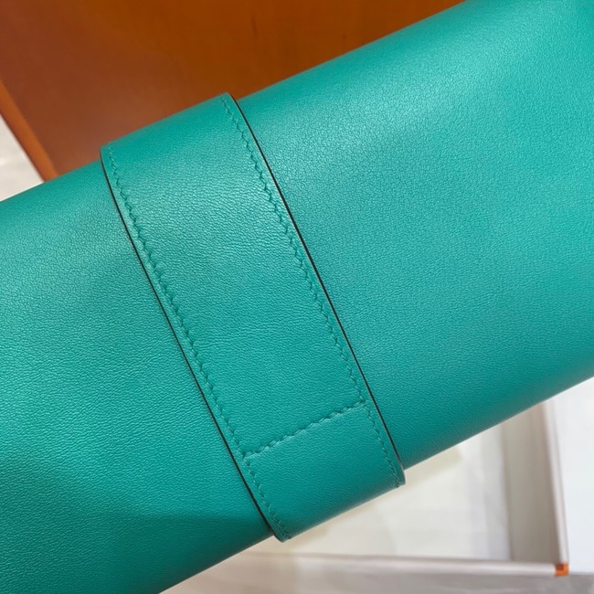 Hermes H Medor swift Leather Clutch 37566 Lake green&Gold hardware