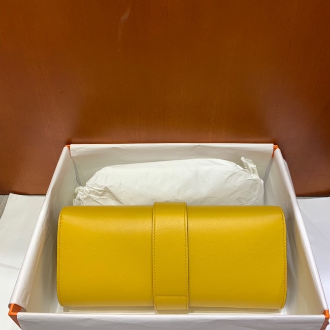 Hermes H Medor swift Leather Clutch 37566 yellow&Gold hardware