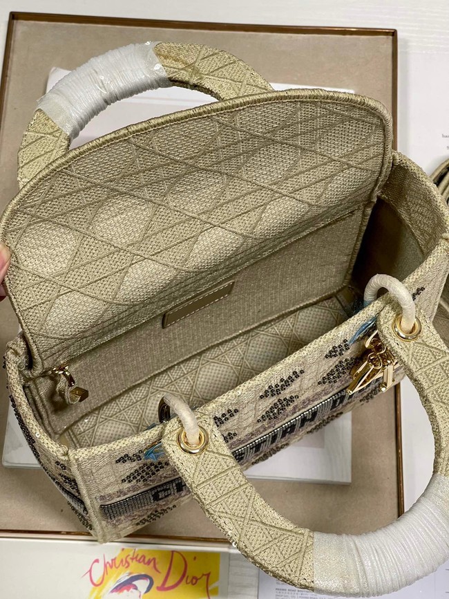 MEDIUM LADY DIOR BAG M0565O Cream