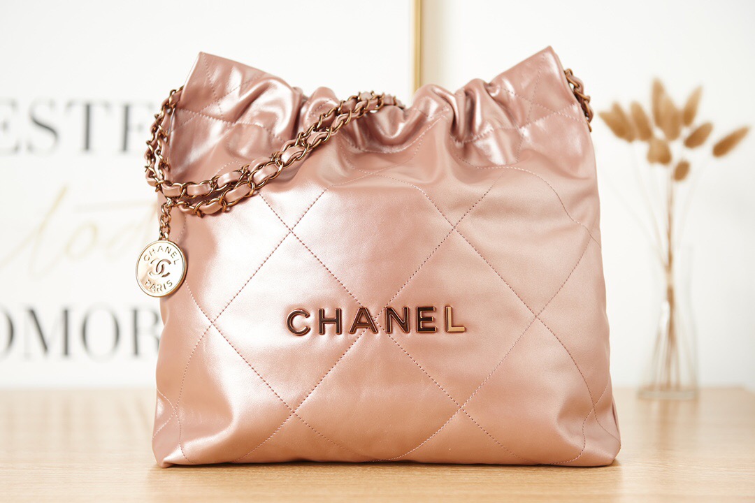 CHANEL 22 HANDBAG AS3260 dark pink