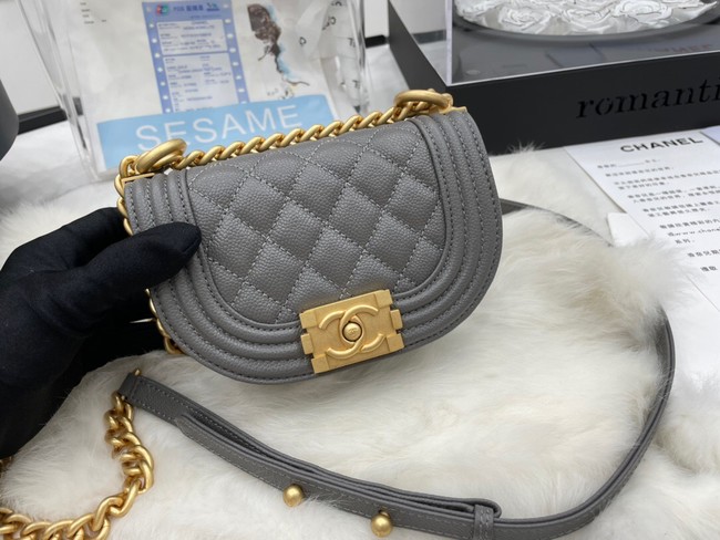 CHANEL MESSENGER BAG MINI BOY AS3315 gray