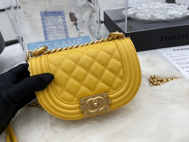 CHANEL MESSENGER BAG MINI BOY AS3351 yellow