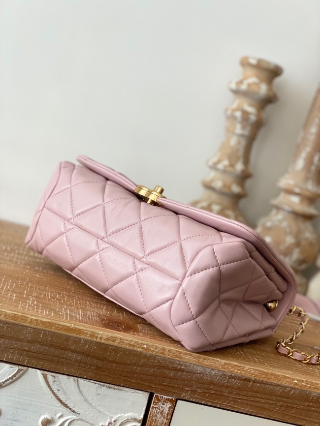 Chanel SMALL FLAP BAG Lambskin & Gold-Tone Metal AS3367 pink