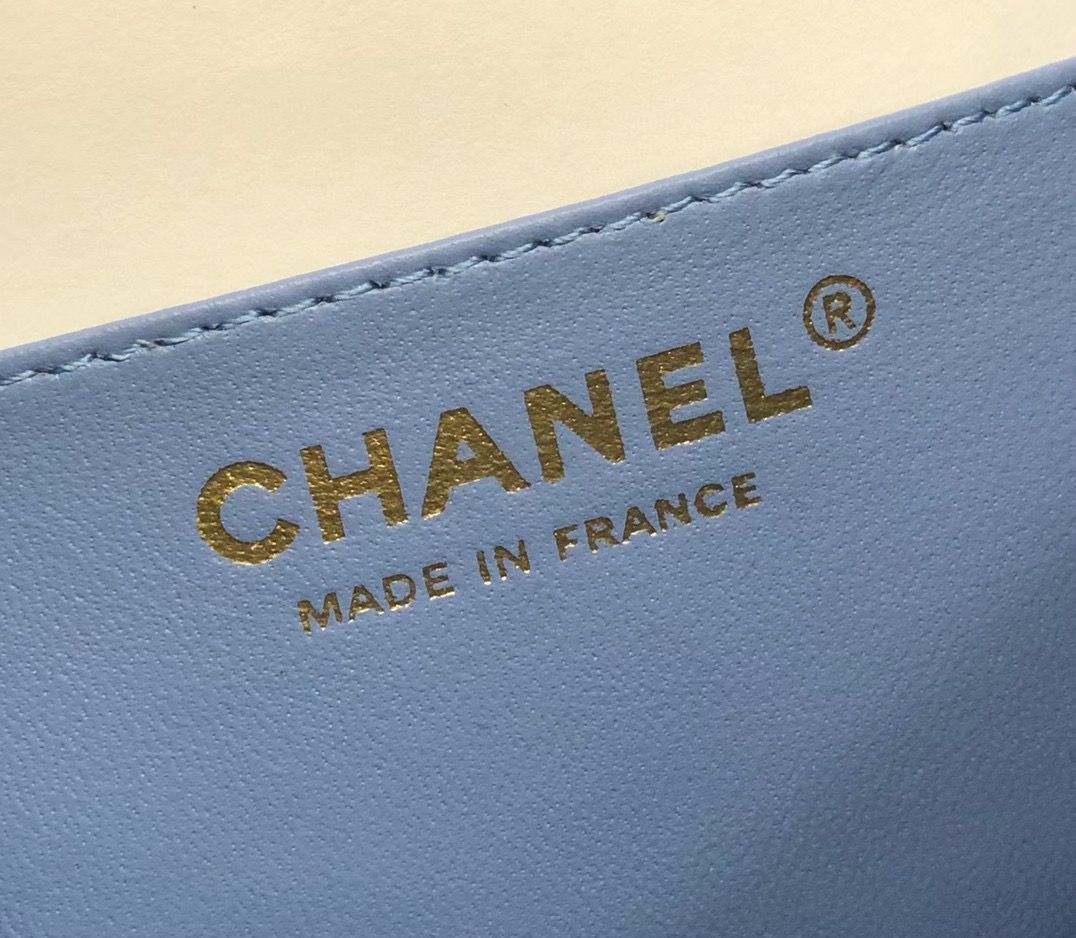 Chanel Classic mini Flap Original Sheepskin Leather Bag 1116 Blue