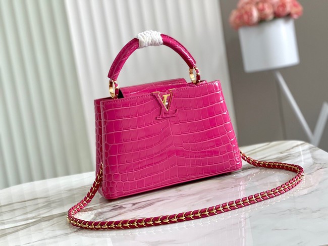 Louis Vuitton crocodile skin CAPUCINES BB M48865 rose