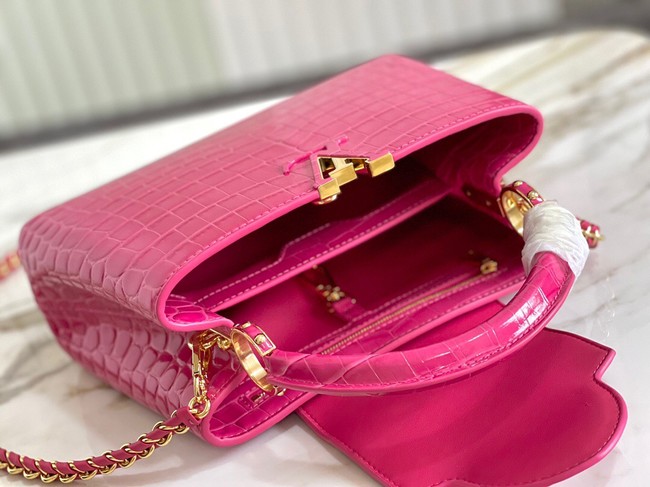 Louis Vuitton crocodile skin CAPUCINES BB M48865 rose