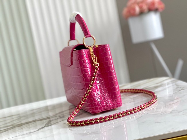 Louis Vuitton crocodile skin CAPUCINES BB M48865 rose