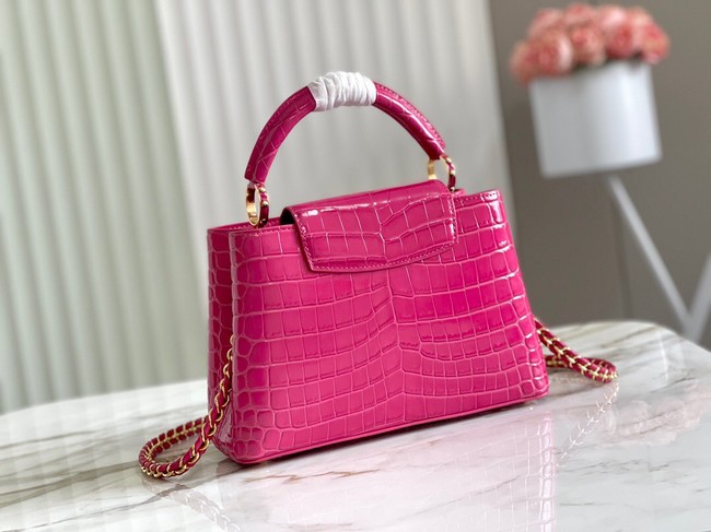 Louis Vuitton crocodile skin CAPUCINES BB M48865 rose