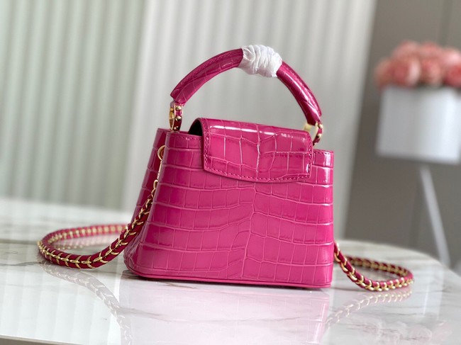 Louis Vuitton crocodile skin CAPUCINES MINI M81190 rose