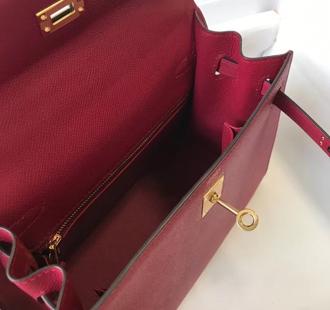 Hermes Original Epsom Leather KEL2578 Burgundy