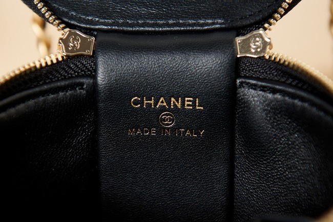 CHANEL VANITY WITH CHAIN Lambskin & Gold-Tone Metal AS2873 black