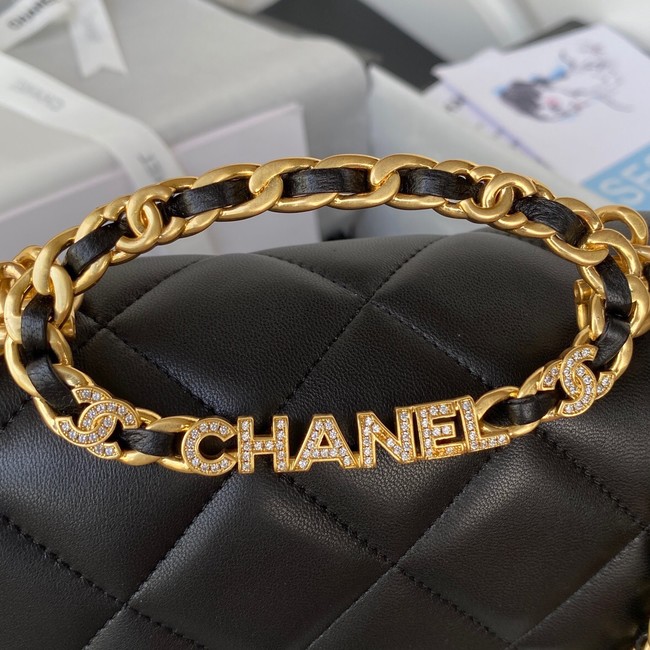 Chanel FLAP BAG Lambskin & Gold-Tone Metal AS3451 black