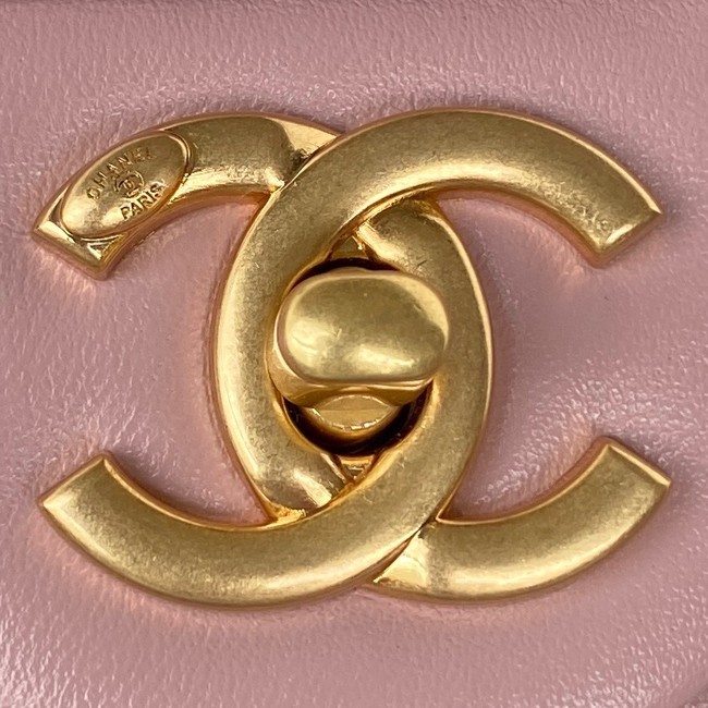 Chanel FLAP BAG Lambskin & Gold-Tone Metal AS3451 pink