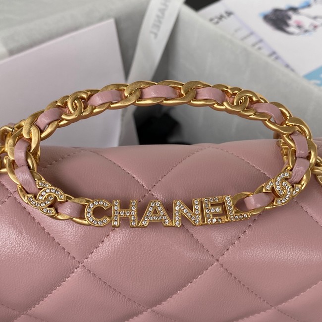 Chanel FLAP BAG Lambskin & Gold-Tone Metal AS3451 pink