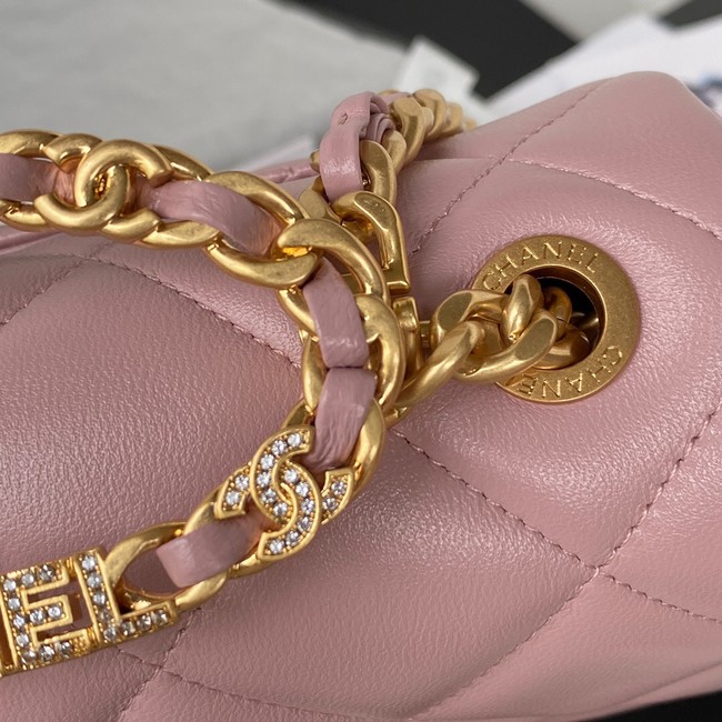 Chanel FLAP BAG Lambskin & Gold-Tone Metal AS3451 pink