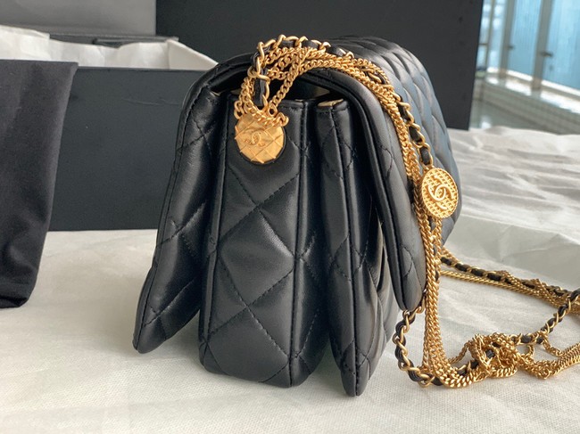 Chanel MINI FLAP BAG Lambskin & Gold-Tone Metal AS3378 black