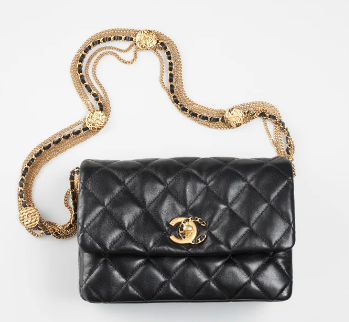 Chanel MINI FLAP BAG Lambskin & Gold-Tone Metal AS3378 black