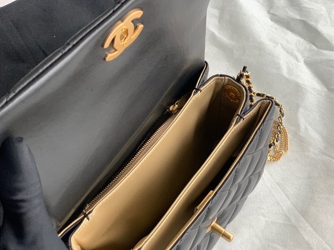 Chanel MINI FLAP BAG Lambskin & Gold-Tone Metal AS3378 black