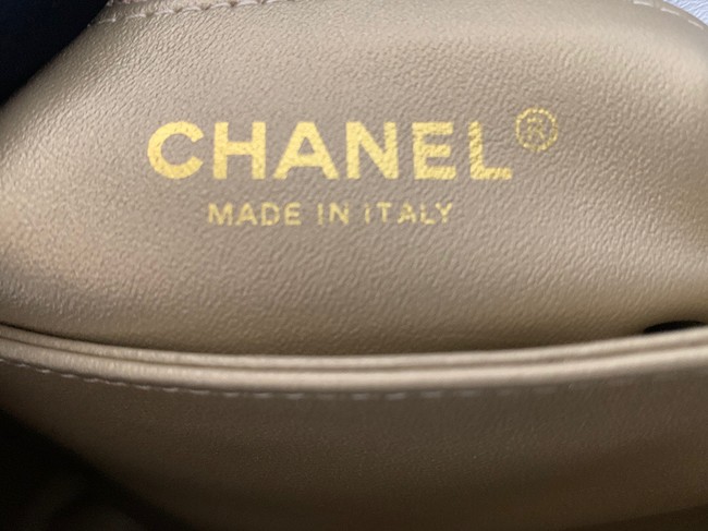 Chanel MINI FLAP BAG Lambskin & Gold-Tone Metal AS3378 white