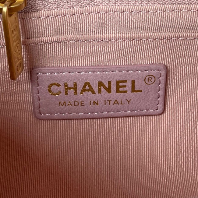 Chanel SMALL FLAP BAG Lambskin & Gold-Tone Metal AS3450 pink