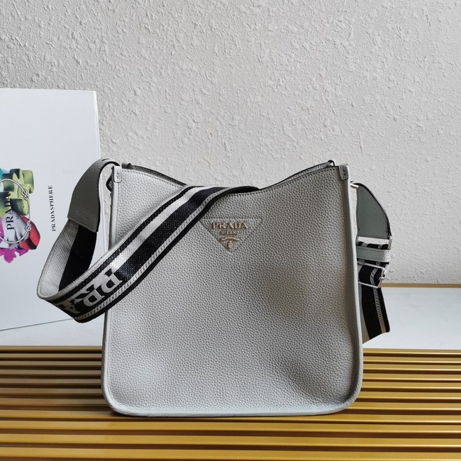 Prada Leather bag with shoulder strap 1BC073 gray