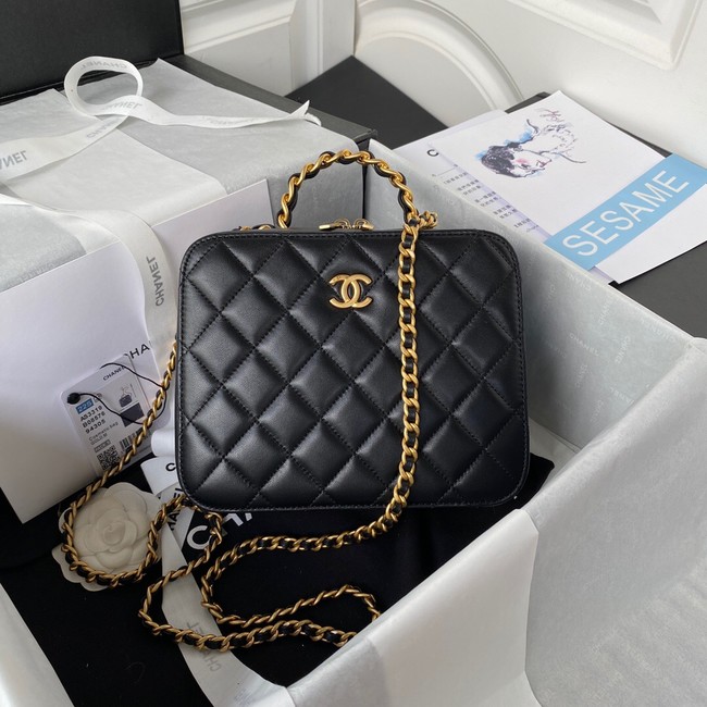 Chanel VANITY CASE Lambskin & Gold-Tone Metal AS3319 black