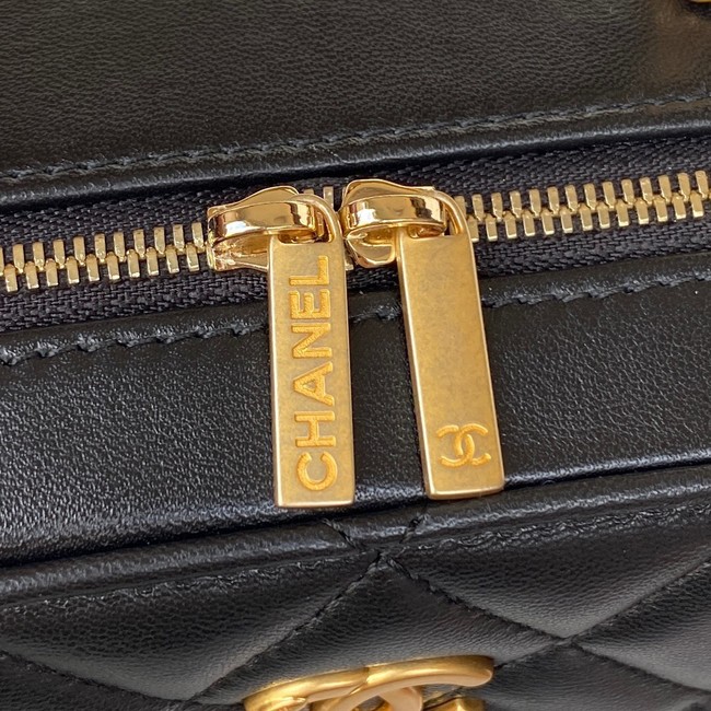 Chanel VANITY CASE Lambskin & Gold-Tone Metal AS3319 black