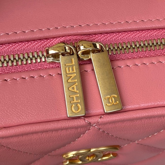 Chanel VANITY CASE Lambskin & Gold-Tone Metal AS3319 pink