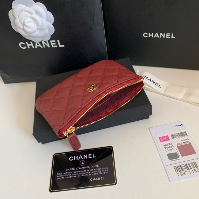 Chanel Calfskin Leather & Gold-Tone Metal A69271 Burgundy