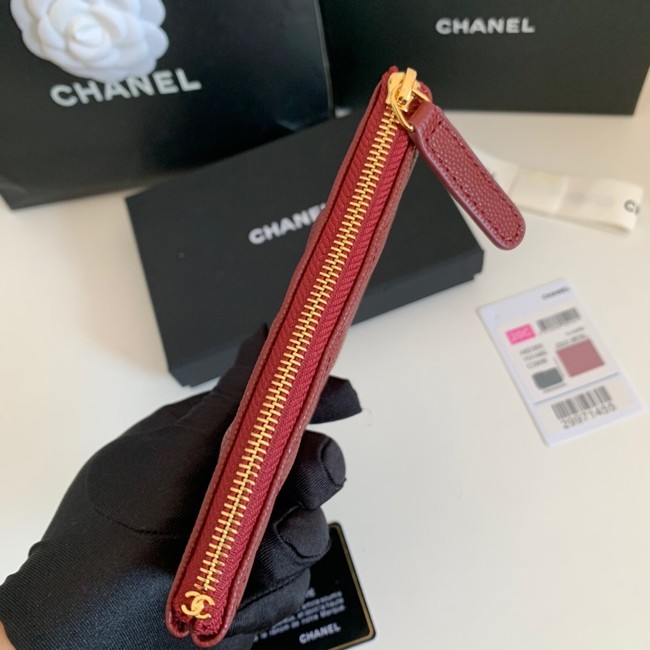 Chanel Calfskin Leather & Gold-Tone Metal A69271 Burgundy