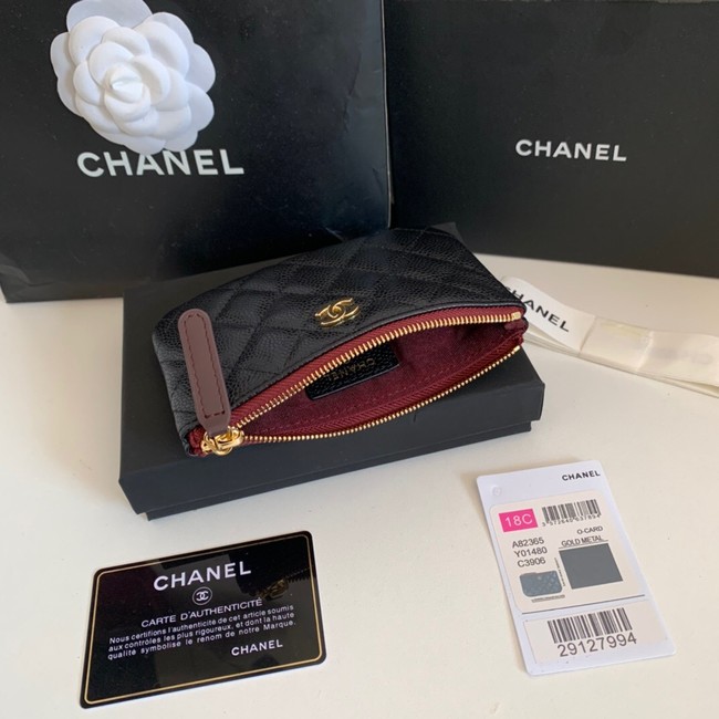 Chanel Calfskin Leather & Gold-Tone Metal A69271 black