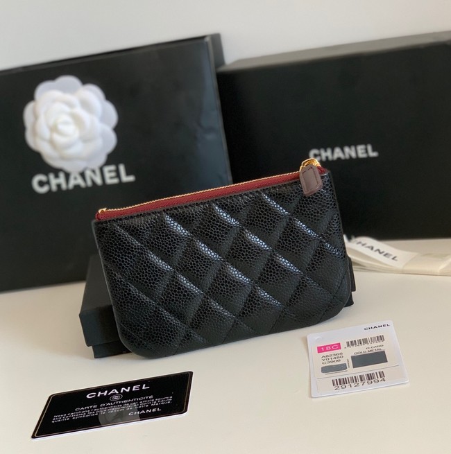 Chanel Calfskin Leather & Gold-Tone Metal A69271 black