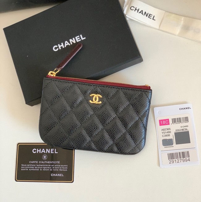 Chanel Calfskin Leather & Gold-Tone Metal A69271 black