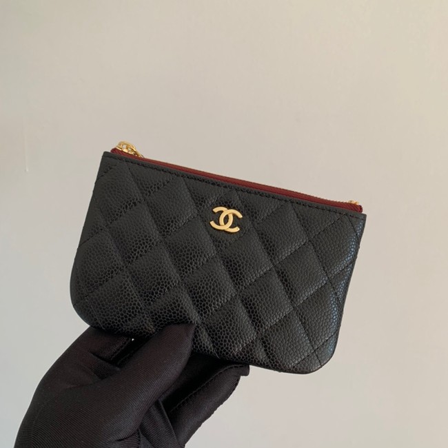 Chanel Calfskin Leather & Gold-Tone Metal A69271 black