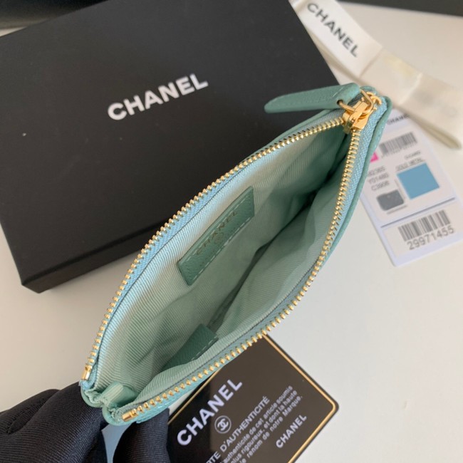 Chanel Calfskin Leather & Gold-Tone Metal A69271 green