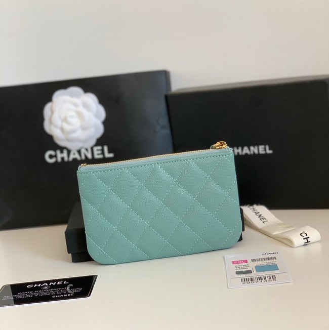 Chanel Calfskin Leather & Gold-Tone Metal A69271 green